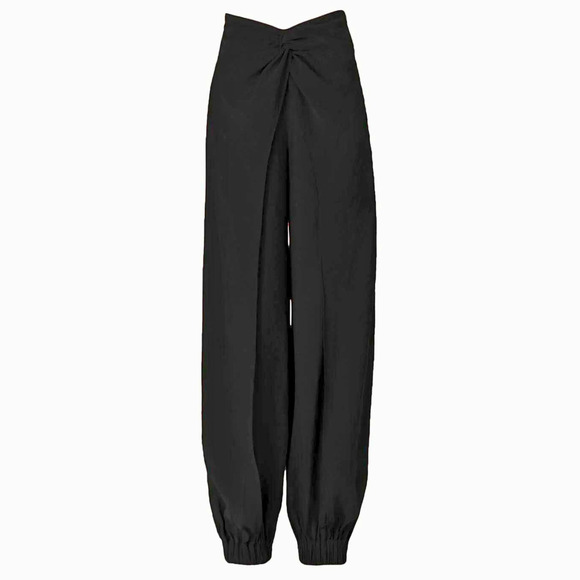 Silvia Tcherassi NWT Raimondo Wide-Leg Flowy Pant with Cinched Ankle in Black XS - Picture 2 of 14
